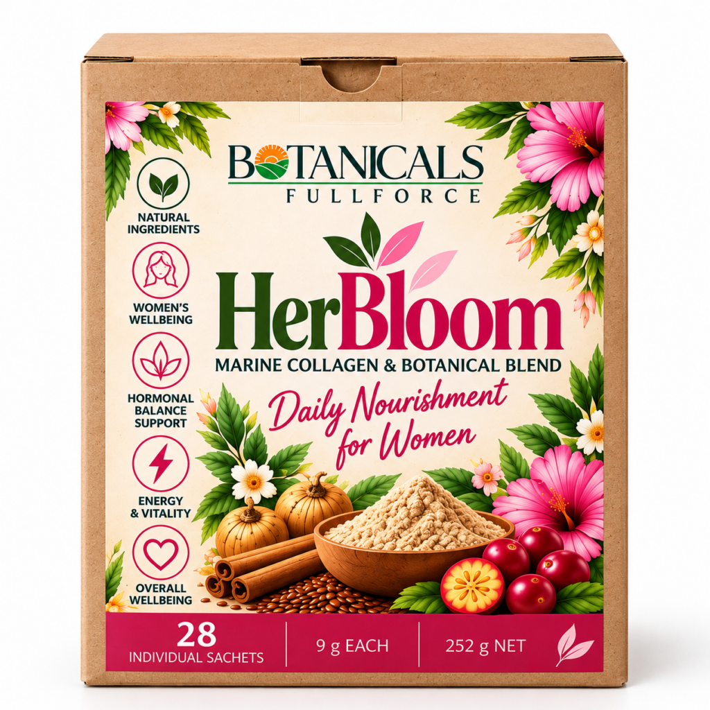 HerBloom Marine Collagen – 28 sachets botanical blend by Botanicals FullForce